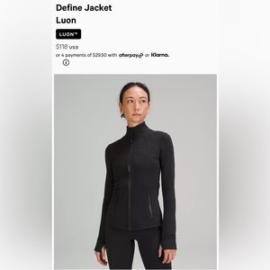 Define Jacket luon by Lululemon